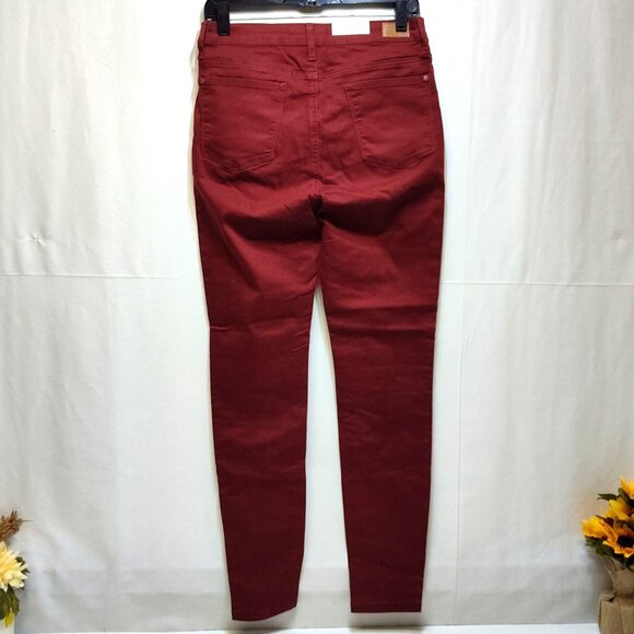 Judy Blue Los Angeles Skinny Fit High Waist Jeans 11/30 Wine Red 98% Cotton NWT - Picture 2 of 12